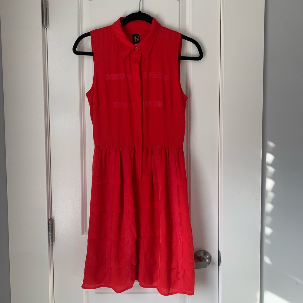 Red Anthropologie Collared Dress Size 0